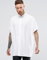 Белая oversize-рубашка с короткими рукавами и заниженной линией плеч A Asos