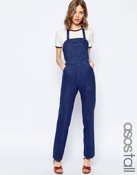 Джинсовый комбинезон с прямыми штанинами ASOS TALL - Синий