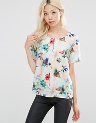 Рубашка с цветочным принтом Y.A.S - Мягкий персиковый