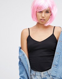 Розовый парик из искусственных волос ASOS - Розовый