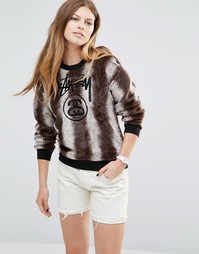 Меховый свитшот Stussy - Серый