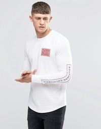 Hollister Long Sleeve T-Shirt With Chest And Sleeve Print Muscle Slim