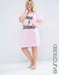 Футболка для сна ASOS CURVE Wedding - Розовый