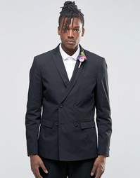 Пиджак с добавлением хлопка и льна Selected Wedding - Черный