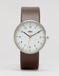 Классические часы с кожаным ремешком Braun - Коричневый