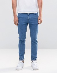 Синие зауженные джинсы в стиле ретро ASOS - Умеренный синий