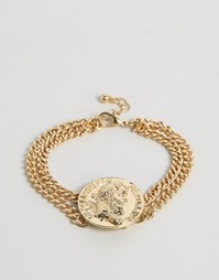Золотистый браслет с монетками ASOS - Золотой
