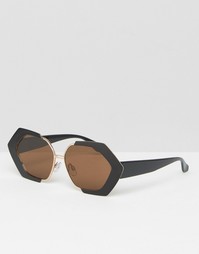 Большие солнцезащитные очки в стиле 70‑х ASOS - Черный