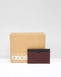 Визитница с контрастной вставкой ASOS - Burgundy