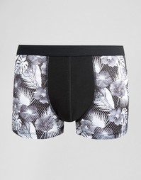 Боксеры-брифы с сетчатыми вставками в цветочек ASOS - Monochrome