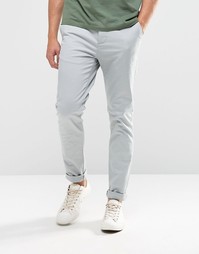 Бледно-голубые зауженные чиносы ASOS - Belgian block