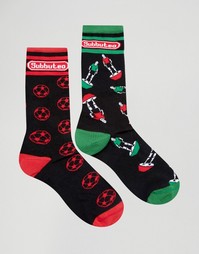 Комплект из 2 пар носков с футбольным дизайном ASOS - Мульти