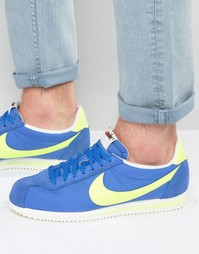 Синие нейлоновые классические кроссовки Nike Cortez Aw 844855-470