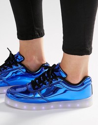Ярко-синие кроссовки со светящейся подошвой Wize &amp; Ope