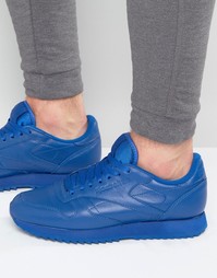 Синие кожаные классические кроссовки Reebok Ripple AR2350 - Синий