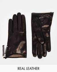 Кожаные перчатки на молнии Paul Smith - Черный