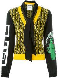 кардиган с принтом вязки косичкой Moschino