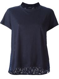 футболка с кружевными вставками  Sacai