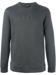 толстовка с тисненым логотипом  Giorgio Armani