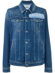 джинсовая куртка с меховой отделкой MSGM