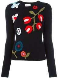 свитер с цветочным узором  Red Valentino