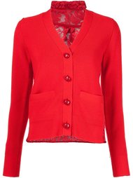 lace insert cardigan Sacai
