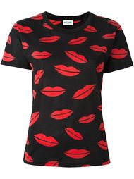 футболка с принтом губ  Saint Laurent