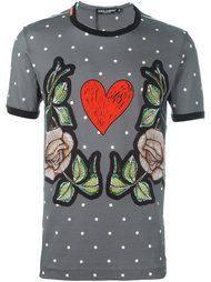 футболка с принтом сердца и роз Dolce &amp; Gabbana
