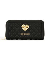 quilted zip around wallet Love Moschino