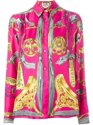 baroque print shirt  Hermès Vintage