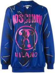 trompe l'oeil logo hoodie Moschino