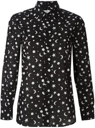 star and moon print shirt Saint Laurent