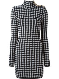 check pattern mini dress Balmain