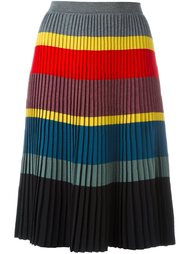thick stripes pleated skirt Tomas Maier