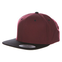 Бейсболка Yupoong Classic Snapback 2-Tone Maroon/Black