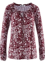Блуза с длинными рукавами (черный с узором) Bonprix