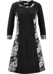 Трикотажное платье (серо-синий с рисунком) Bonprix