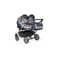 Коляска 2 в 1 для двойни Charlotte Duo, Indigo, тем.синий