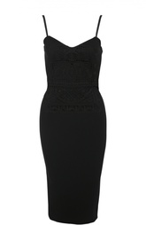 Платье-футляр на бретельках с кружевной вставкой Victoria Beckham