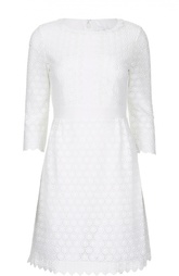 Кружевное приталенное мини-платье с укороченным рукавом Diane Von Furstenberg