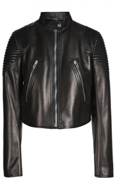 Укороченная кожаная куртка с декоративной отделкой Givenchy