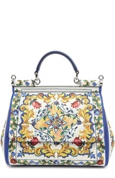 Средняя сумка Sicily из кожи с принтом Dolce &amp; Gabbana