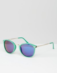 Круглые солнцезащитные очки с зеркальными линзами Trip - Зеленый