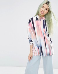 Oversize-рубашка в абстрактную полоску ASOS - Мульти