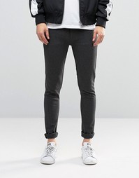 Темно-серые трикотажные супероблегающие джинсы ASOS - Угольный