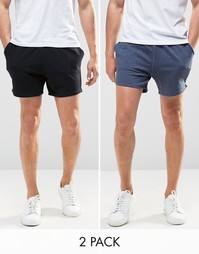 2 трикотажных шортов (темно‑серые/синие меланжевые) ASOS - СКИДКА 15%
