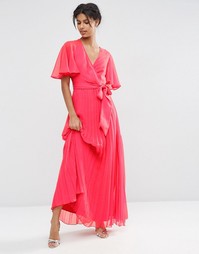 Платье макси с плиссировкой ASOS - Красный