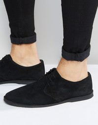 Замшевые туфли-дерби с контрастной окантовкой по краю ASOS - Черный