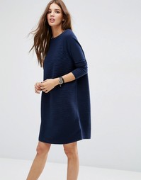 Свободное фактурное платье ASOS - Темно-синий