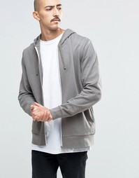 Серый худи на молнии ASOS - Storm cloud